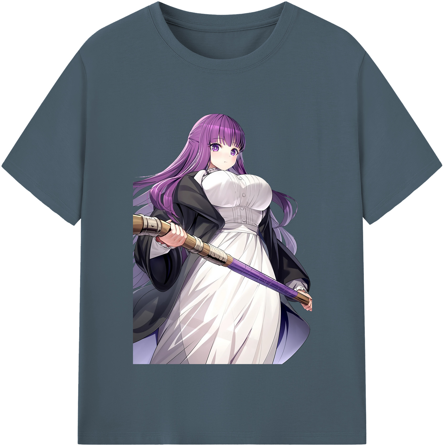 （画像用） 葬送のフリーレン Frieren 綿100％半袖Tシャツ（フロントプリント）